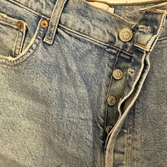 AGOLDE Riley Ripped Super High Waist Crop Straight Leg Jeans in Whiplash - Picture 6 of 13